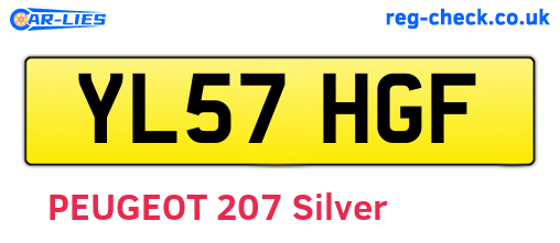 YL57HGF are the vehicle registration plates.