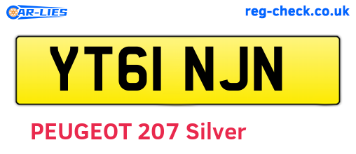 YT61NJN are the vehicle registration plates.