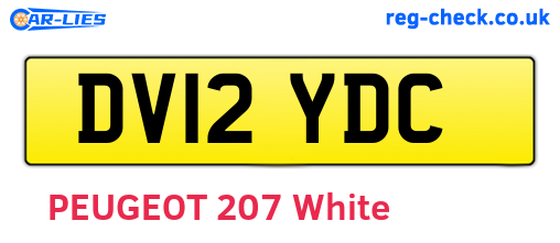 DV12YDC are the vehicle registration plates.