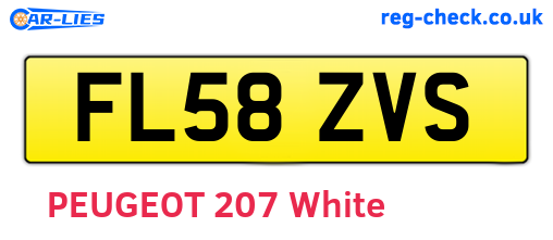 FL58ZVS are the vehicle registration plates.