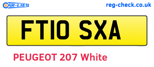 FT10SXA are the vehicle registration plates.