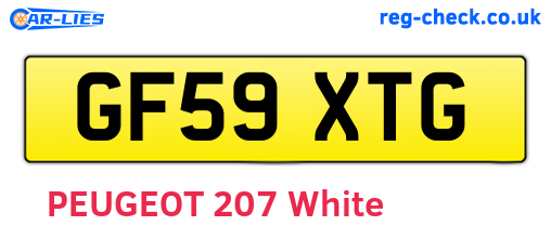 GF59XTG are the vehicle registration plates.
