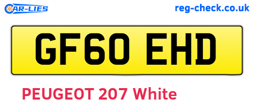 GF60EHD are the vehicle registration plates.
