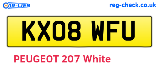 KX08WFU are the vehicle registration plates.
