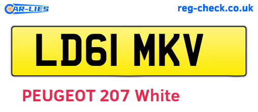 LD61MKV are the vehicle registration plates.