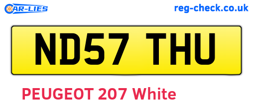 ND57THU are the vehicle registration plates.