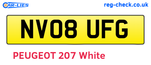 NV08UFG are the vehicle registration plates.