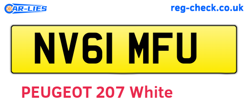 NV61MFU are the vehicle registration plates.