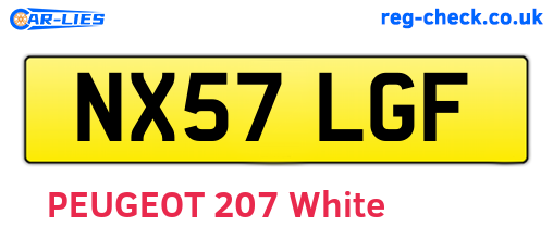 NX57LGF are the vehicle registration plates.