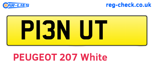 P13NUT are the vehicle registration plates.