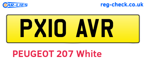 PX10AVR are the vehicle registration plates.