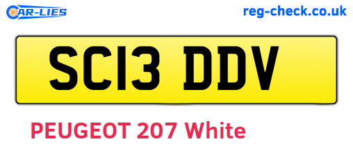 SC13DDV are the vehicle registration plates.