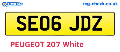 SE06JDZ are the vehicle registration plates.