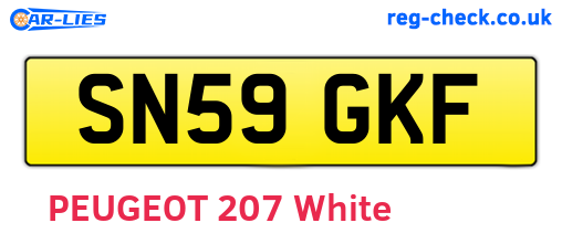 SN59GKF are the vehicle registration plates.