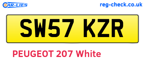 SW57KZR are the vehicle registration plates.