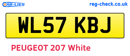 WL57KBJ are the vehicle registration plates.