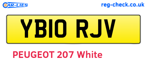 YB10RJV are the vehicle registration plates.