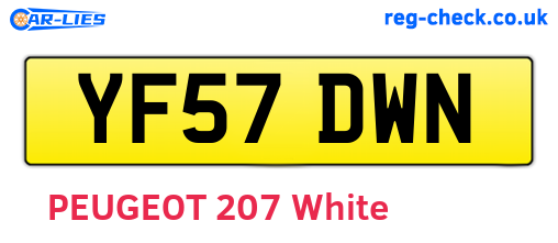 YF57DWN are the vehicle registration plates.