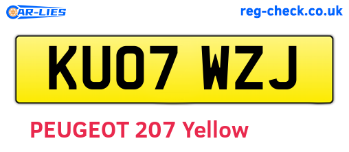 KU07WZJ are the vehicle registration plates.