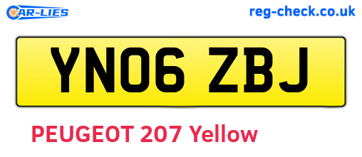 YN06ZBJ are the vehicle registration plates.
