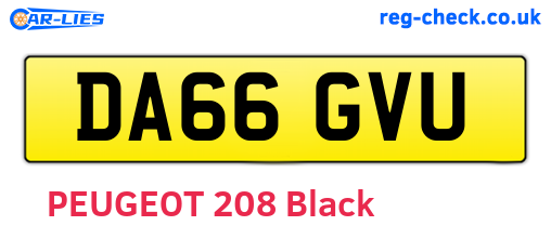 DA66GVU are the vehicle registration plates.