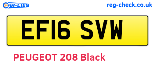 EF16SVW are the vehicle registration plates.