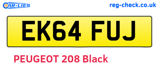 EK64FUJ are the vehicle registration plates.