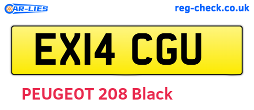 EX14CGU are the vehicle registration plates.