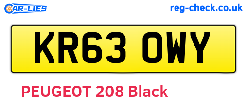 KR63OWY are the vehicle registration plates.