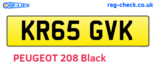 KR65GVK are the vehicle registration plates.
