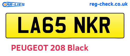 LA65NKR are the vehicle registration plates.