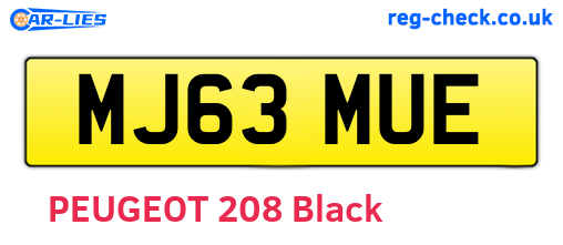 MJ63MUE are the vehicle registration plates.