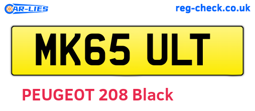 MK65ULT are the vehicle registration plates.