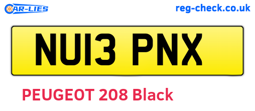 NU13PNX are the vehicle registration plates.