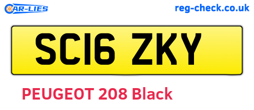 SC16ZKY are the vehicle registration plates.