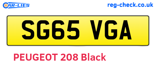 SG65VGA are the vehicle registration plates.