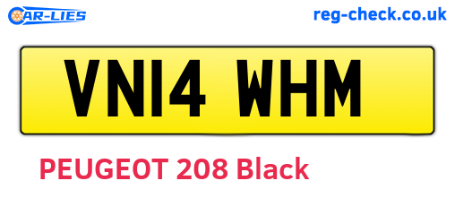 VN14WHM are the vehicle registration plates.