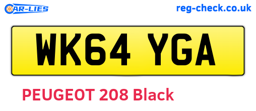WK64YGA are the vehicle registration plates.