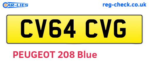 CV64CVG are the vehicle registration plates.