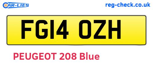 FG14OZH are the vehicle registration plates.