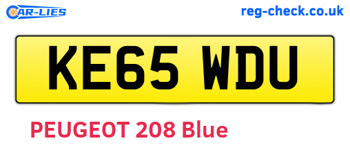 KE65WDU are the vehicle registration plates.