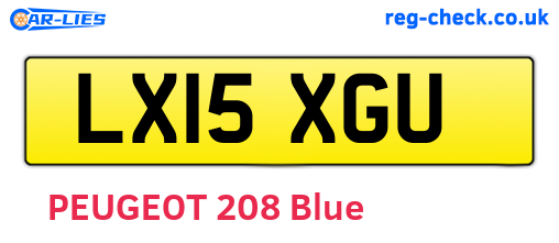 LX15XGU are the vehicle registration plates.