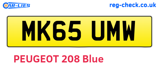 MK65UMW are the vehicle registration plates.