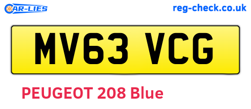 MV63VCG are the vehicle registration plates.