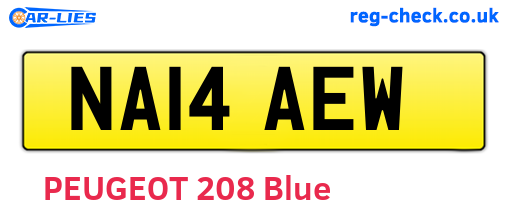 NA14AEW are the vehicle registration plates.