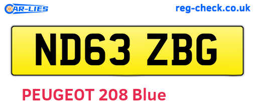 ND63ZBG are the vehicle registration plates.