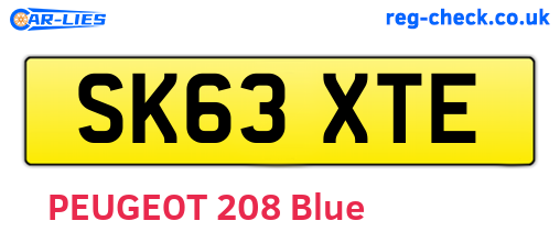 SK63XTE are the vehicle registration plates.