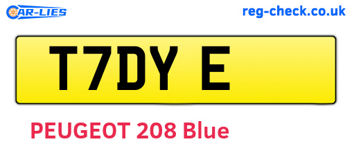 T7DYE are the vehicle registration plates.