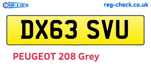 DX63SVU are the vehicle registration plates.