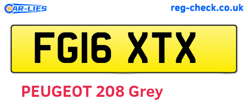 FG16XTX are the vehicle registration plates.